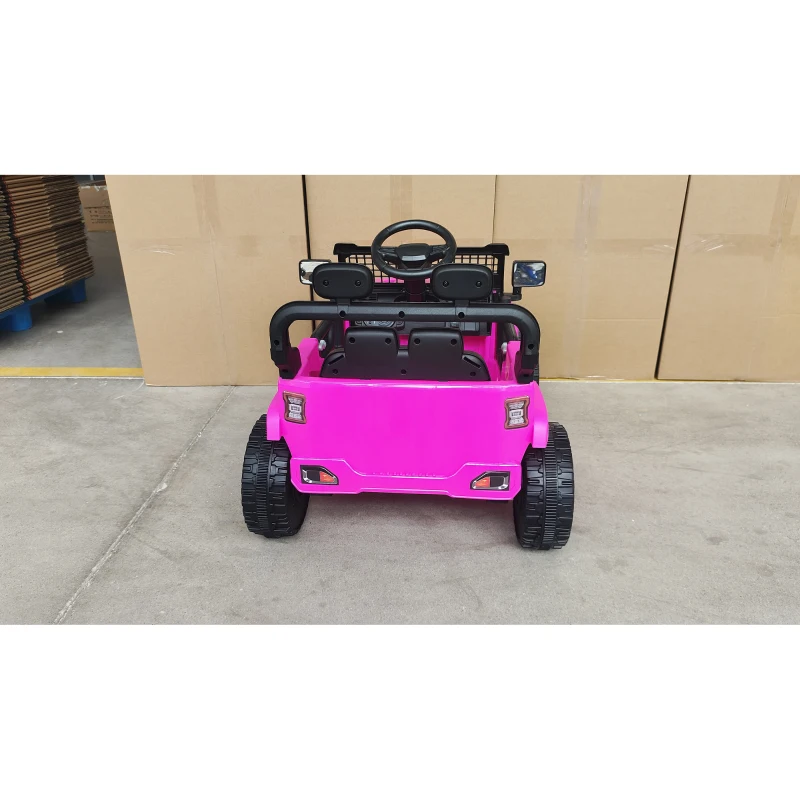 AIYAPLAY Kinder-Elektroauto 12V, Elektro-Buggy für Kinder, 2-4 km/h, 2 Motoren, Fernbedienung, Lithium-Batterie, Rosa