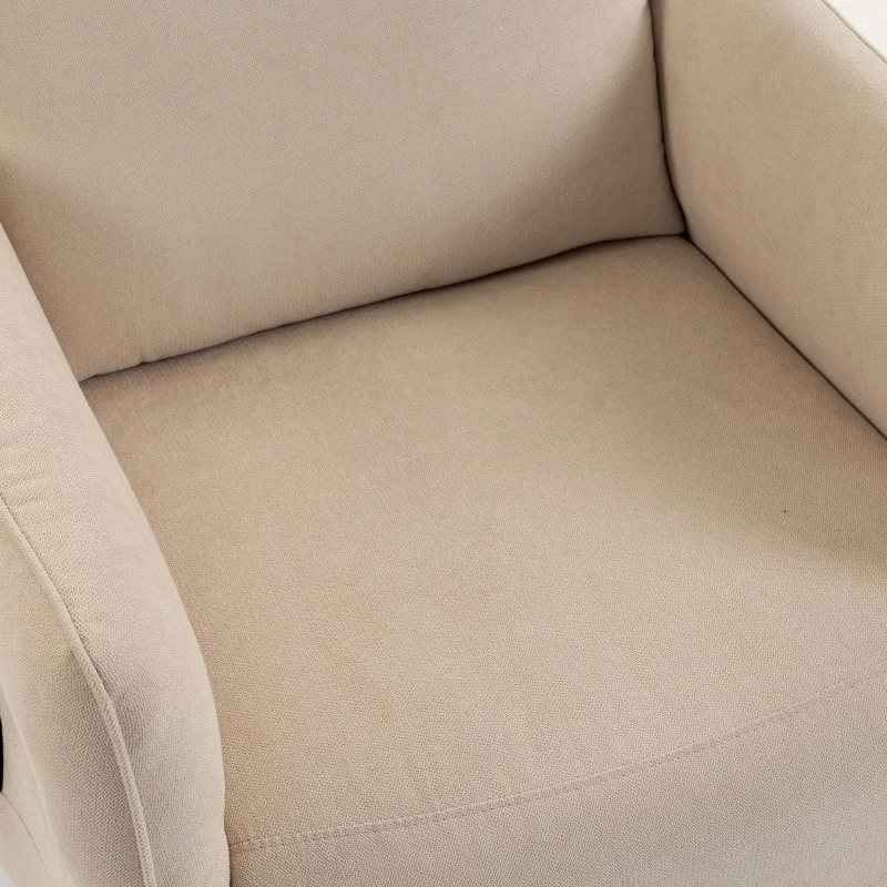 HOMCOM Recliner Armchair, Push Back Recliner Chair with Massage & Heat, Adjustable Armrests, Dual Side Pockets, Beige