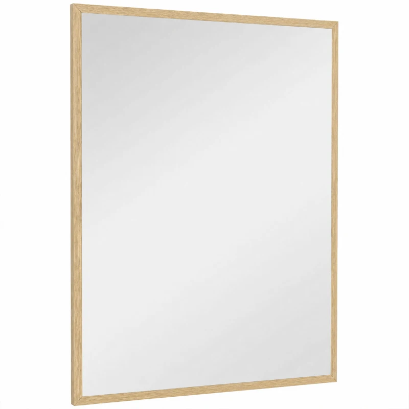 HOMCOM Espelho de Casa de Banho 70x90 cm Espelho de Parede Decorativo para Sala Entrada Corredor Horizontal ou Vertical Madeira