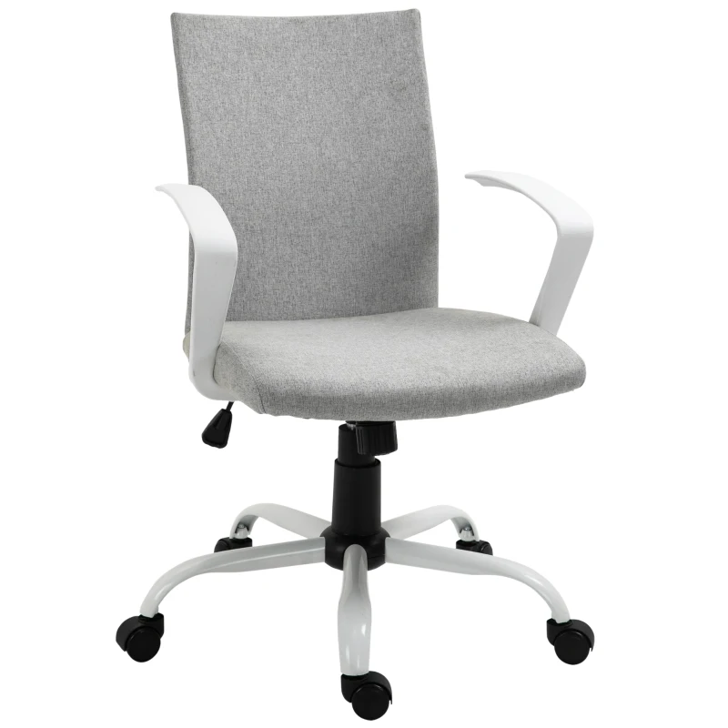 Vinsetto bureaustoel kantoorstoel mesh rugleuning met kantelfunctie hoofdsteun stoel thuiskantoor in hoogte verstelbaar ergonomisch 360° zwenkwielen schuimstof nylon grijs 61 x 61 x 89-99 cm