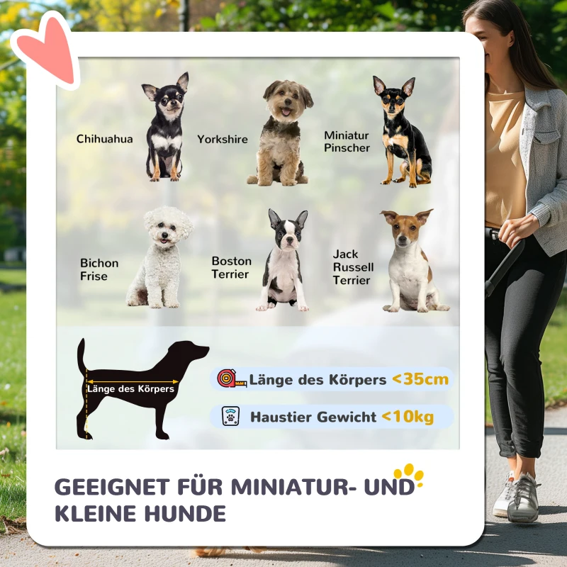 PawHut Ruimtebesparende honden- & kattenbuggy tot 10 kg, 75 x 45 x 97 cm, in Donkergrijs met opbergopties(m-4)