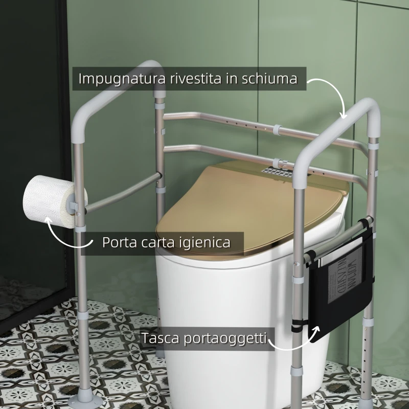 HOMCOM Supporto Water con Braccioli Regolabile in Altezza e Larghezza con 2 Piedini a Ventosa