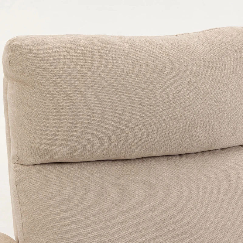 HOMCOM Recliner Armchair, Push Back Recliner Chair with Massage & Heat, Adjustable Armrests, Dual Side Pockets, Beige