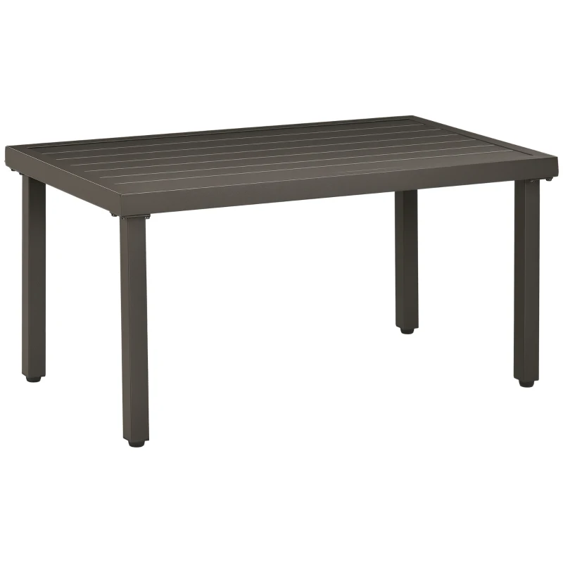 Outsunny Salontafel Houtlook Tuintafel Balkon Salontafel Staal