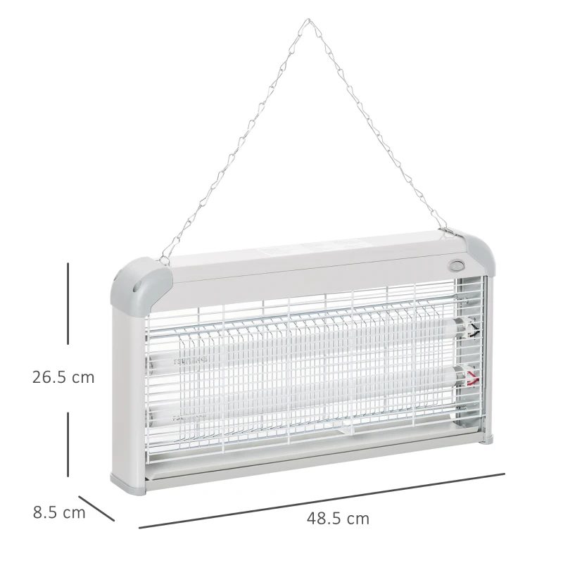 Outsunny Lampada Antizanzare Elettrica 30W Copertura 60 m² per Esterno e Interno