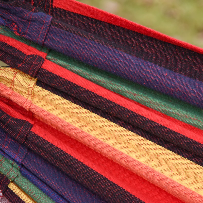 Outsunny Amaca da Giardino Extra Large in Cotone e Poliestere con Sacca di Trasporto, 200x150cm Righe Multicolore