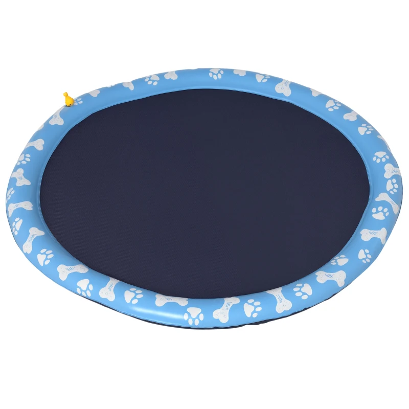 Pawhut 170 cm hondenfontein sproeien antislip outdoor PVC blauw