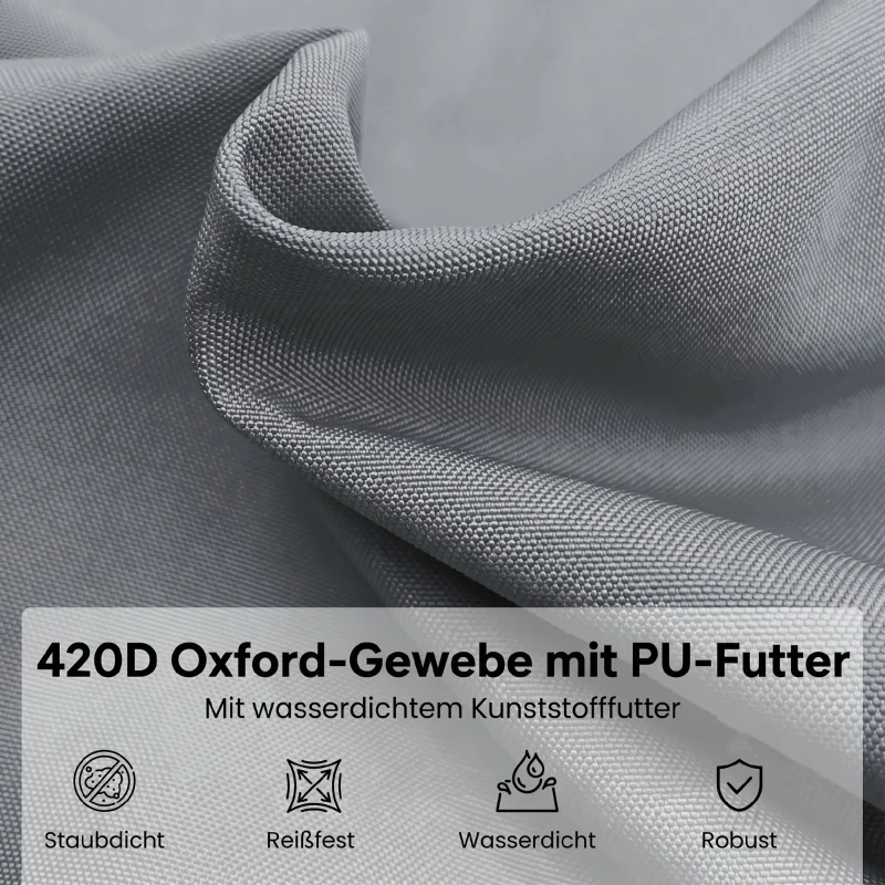 Outsunny Hoes voor tuinparasol, weerbestendig, met ritssluiting, gemaakt van Oxford-polyester, 178 cm, Grijs