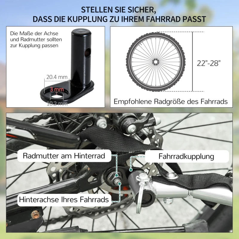 HOMCOM Transportaanhanger fietsaanhanger fiets opvouwbaar CargoTrailer grijs(m-7)