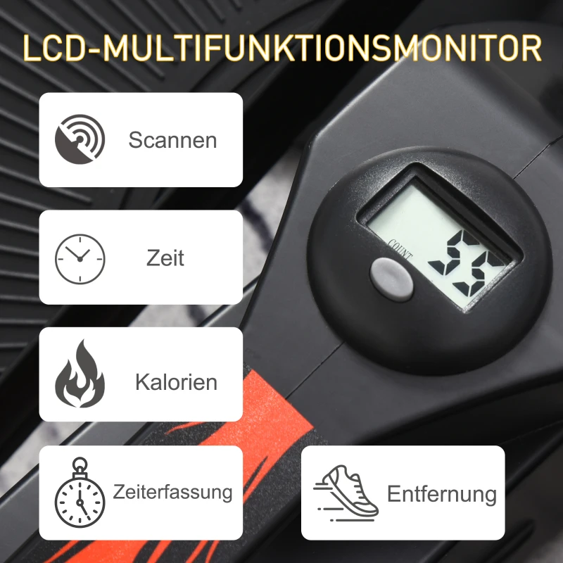 HOMCOM Mini stepper met LCD-monitor