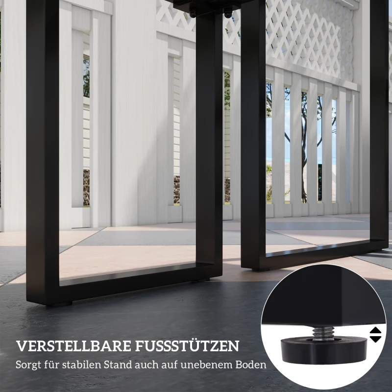 Outdoor meubelset tafel + banken 4-de tuinzitgroep tafel zitbank metaal