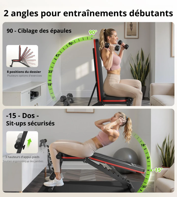 Banc de musculation multifonctionnel, pliable & peu encombrant, cadre en acier robuste, 110x40,6x40,6 cm, noir