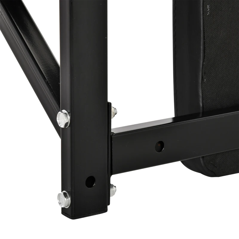 HOMCOM Barra de Musculación para Pared Estación de Fondos con Brazos Ajustables para hacer Dominadas Flexiones en Casa 70x53-63x48 cm Negro