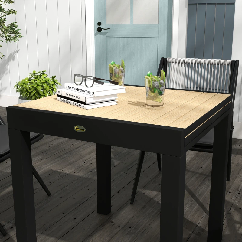 Outsunny Tuintafel, weerbestendig, 162 x 80 x 75 cm, Geel