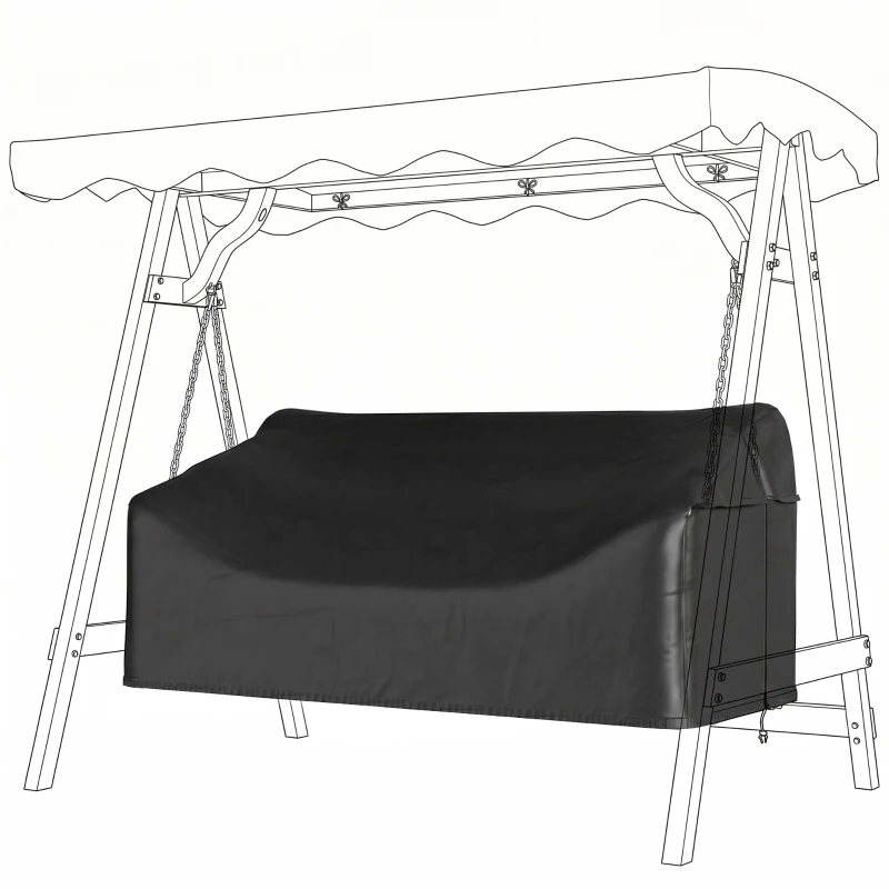 Outsunny 3-zits tuinbank beschermhoes, waterdicht, winddicht en UV-bestendig, 420D Oxford-weefsel