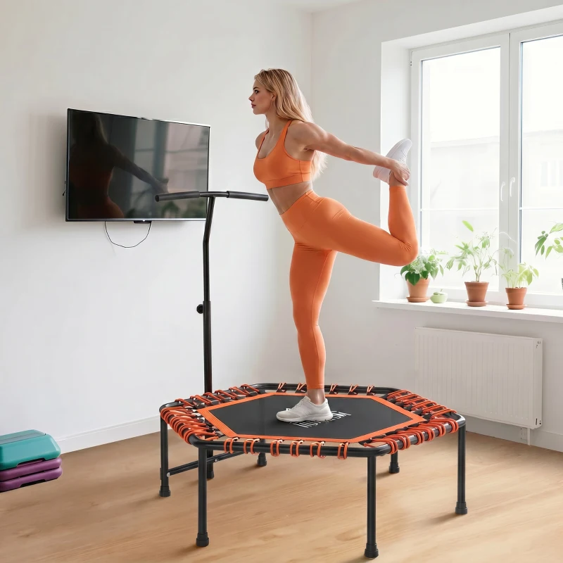 HOMCOM Fitnesstrampoline trampoline tuintrampoline voor yoga 121,92 x 121,92 x 138cm