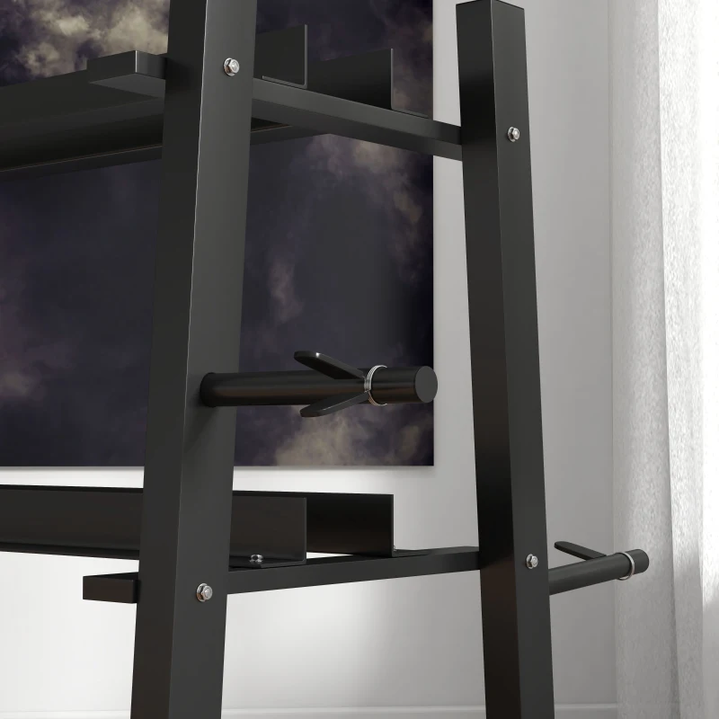 SPORTNOW hantelstandaard voor dumbells, kantelbare dumbells, halterschijven, 3 niveaus, aanpasbaar, staal, 131 x 75 x 80 cm, zwart(m-9)