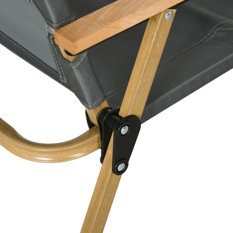 Outsunny Set 2 Sillas de Jardín Plegables con Reposabrazos Sillas para Camping y Playa en Tela Oxford 54x59x78 cm Gris Oscuro