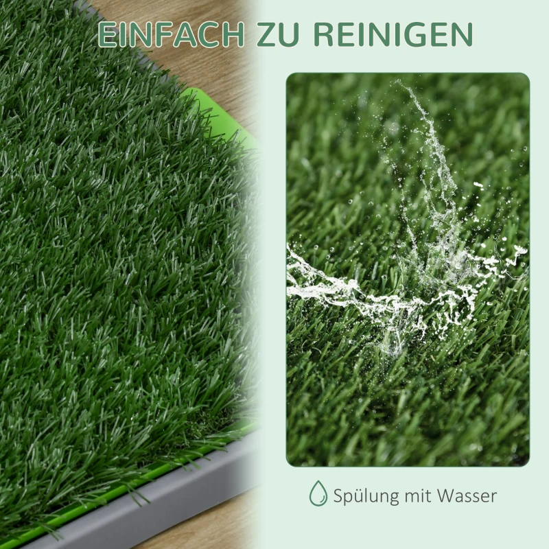 PawHut Hondentoilet met kunstgras, drainagegaten, lekvrij, 67x41x3,5cm, Groen