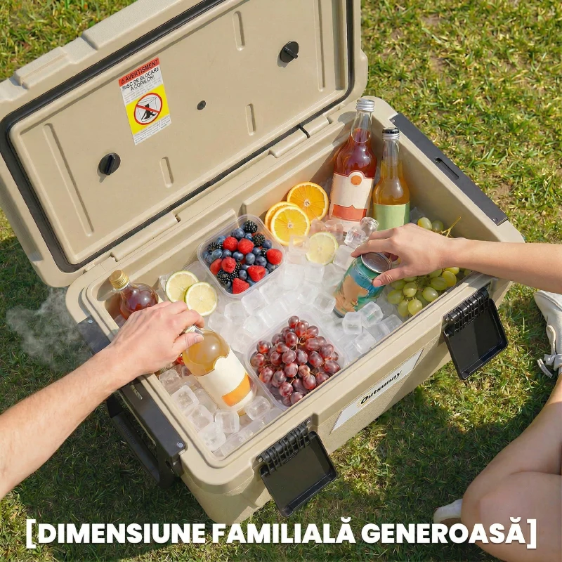 Outsunny cutie frigorifică auto picnic răcitoare portabile frigider băuturi reci călătorie ladă frigorifică congelator rigid bere 40L