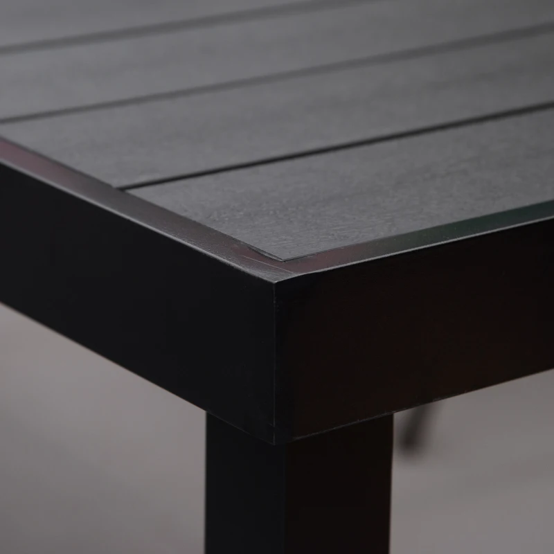 Outsunny Tuinmeubelset - Buitentafel - Loungetafel voor buiten - Weerbestendig - 190 x 90 x 74 cm - Zwart