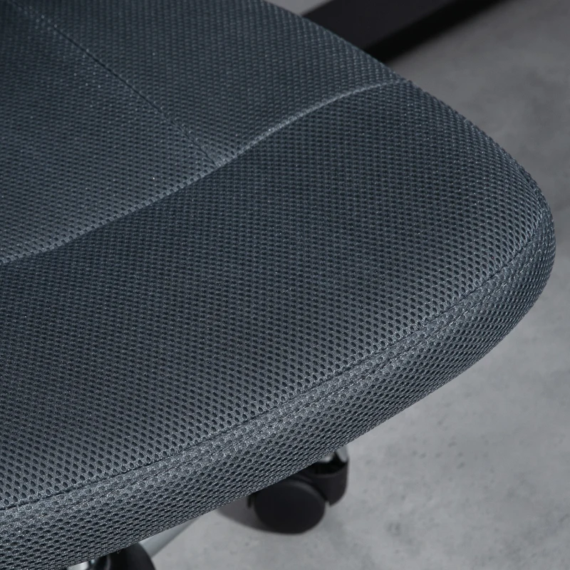 Vinsetto Chaise de bureau ergonomique hauteur réglable piètement chromé pivotant 360° revêtement maille gris foncé