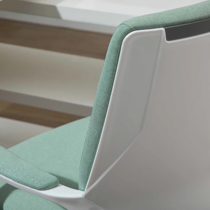 Vinsetto Kantoorstoel Computerstoel, in hoogte verstelbaar, kantelbare rugleuning, 5 wielen, Groente+ Wit