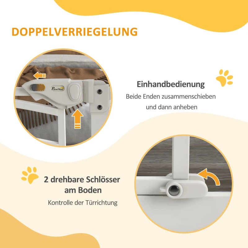 PawHut Hondentraphek, automatisch sluiten, eenvoudige bediening, 100 cm x 4 cm x 76 cm, Wit