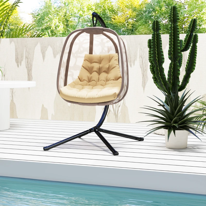 Outsunny Zitkussen voor Buiten: Tuingeschikt Kussen voor Hangmand en Schommelstoelen, Buitenkussen, Beige