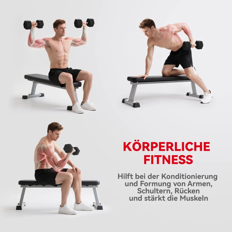 HOMCOM rubberen halter fitness halter halter voor trainingsruimte kantoor enkele halter zeshoekige vorm staal rubber zwart 20 KG(m-7)
