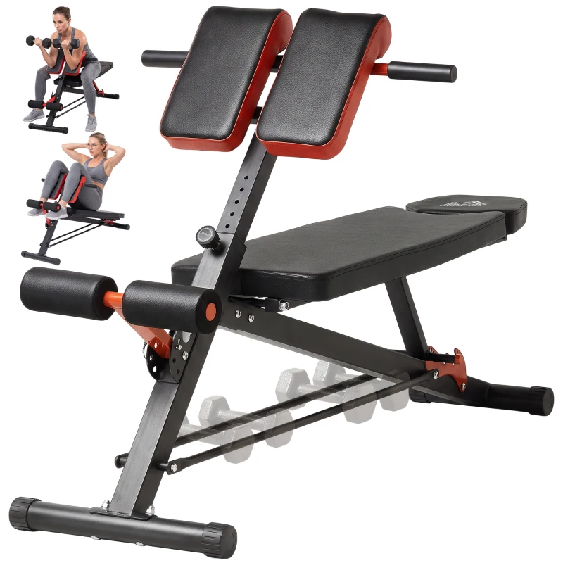 HOMCOM halterbank fitnessbank schuine bank multifunctioneel buiktrainer verstelbaar rvs zwart 64 x 146 x 73,5-85 cm | Aosom.nl(m-15)