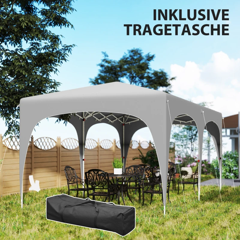 Outsunny 3 x 6 m Pop-up paviljoen met zijwanden, UPF50+ in hoogte verstelbare tuintent met draagtas en zandzakken