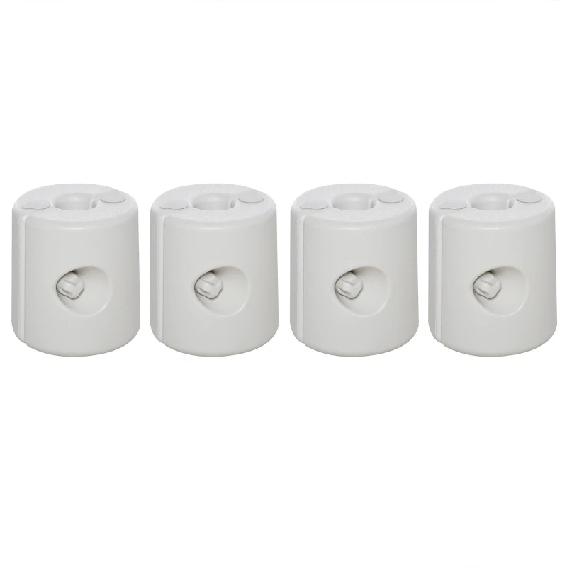 Outsunny Set 4 Pezzi Pesi Riempibili con Acqua o Sabbia per Gazebo Plastica PE 22 x 24 x 25 cm Bianco