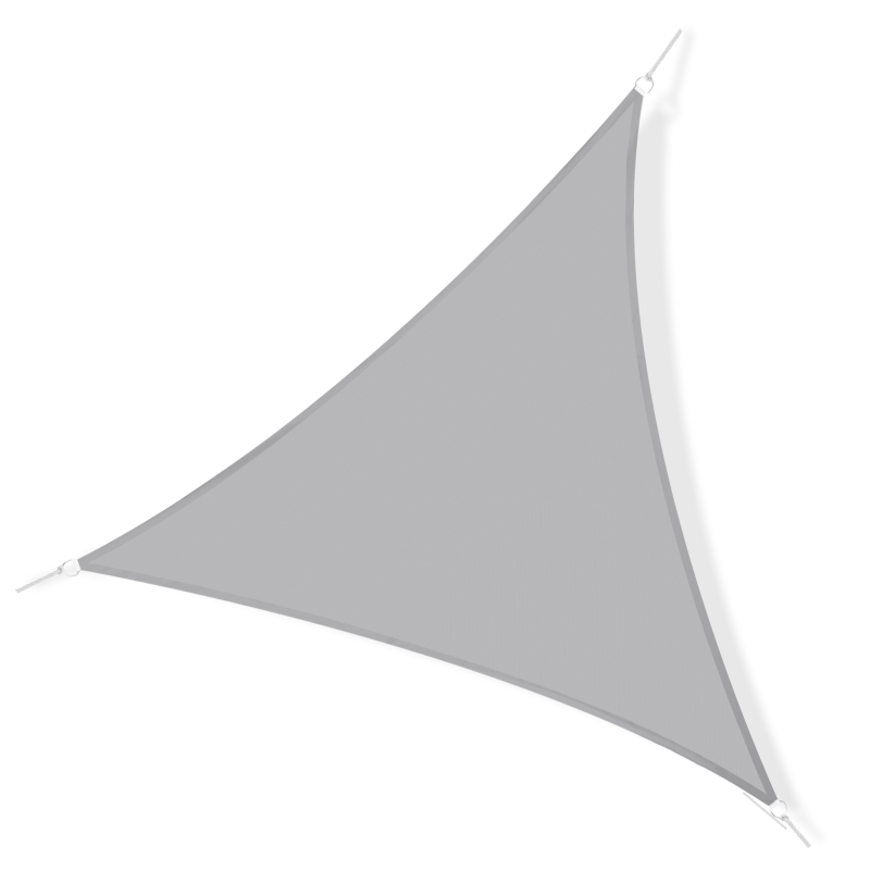Outsunny Voile d'ombrage Triangulaire Grande Taille 6 x 6 x 6 m Polyester imperméabilisé Haute densité 160 g/m² Gris Clair