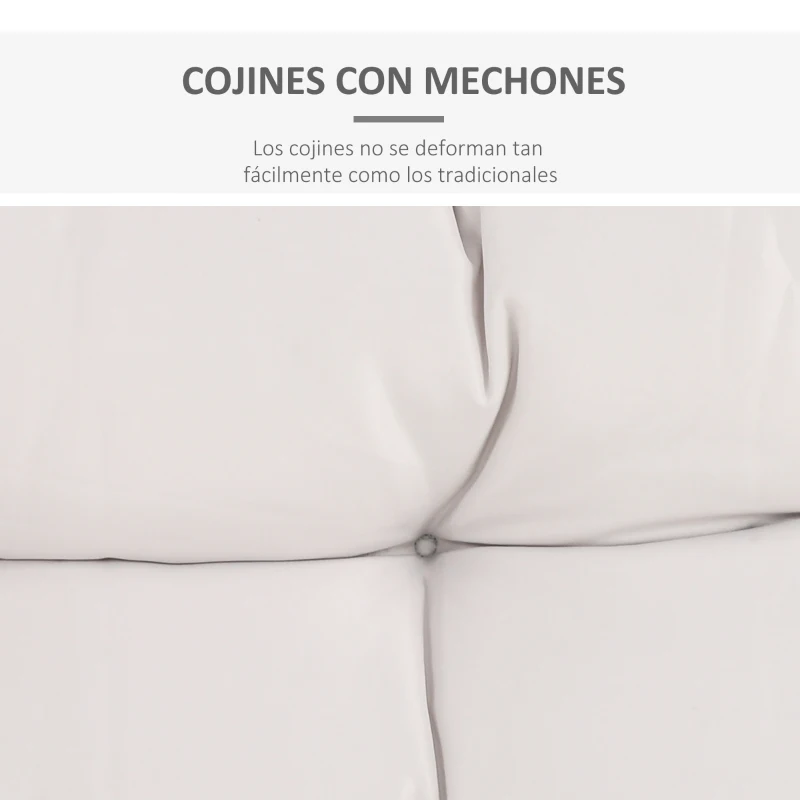 Outsunny Cojín para Banco 2-Piezas Set Cojín para Palé con Respaldo 120x80x12 cm Colchón de Banco para Columpio Hamaca Interior Exterior Crema