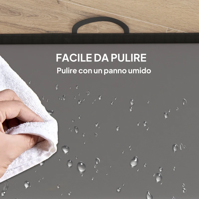 HOMCOM Tappetino da Ginnastica Pieghevole, Materassino Fitness Spesso 5 cm e Antiscivolo, 240x120 cm, Grigio