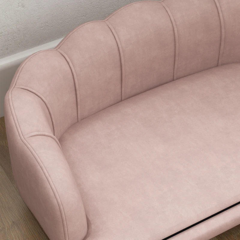 PawHut Huisdierensofa voor Middelgrote en Grote Honden tot 25 kg, Stevig Hout, Gepolsterd, Roze