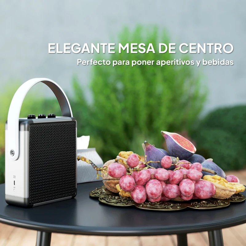 Outsunny Conjunto Jardín Exterior de Ratán con 2 Sofás de 2 Plazas Sofá Esquina Mesa Redonda Cojines Terraza Gris Oscuro
