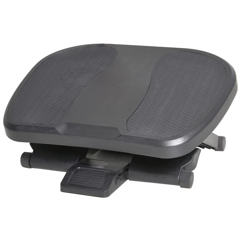 HOMCOM Pedana Poggiapiedi da Scrivania o Ufficio, Antiscivolo con Altezza Regolabile (10-16.5cm) e Angolazione 0-30°