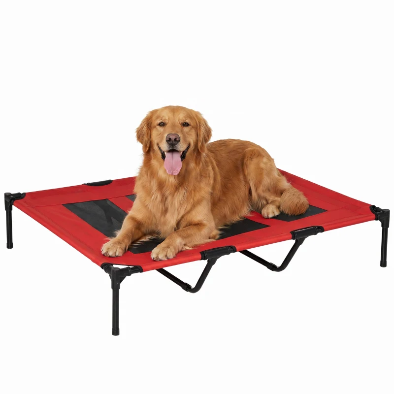 PawHut hondenligstoel outdoor hondenmand kattenmand dierenmand slaapplaats rood