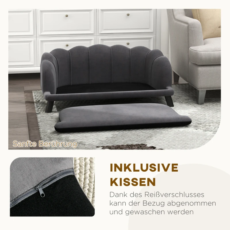 PawHut hondenbank met rugleuning 98.5cm x 60.cm x 35.5cm