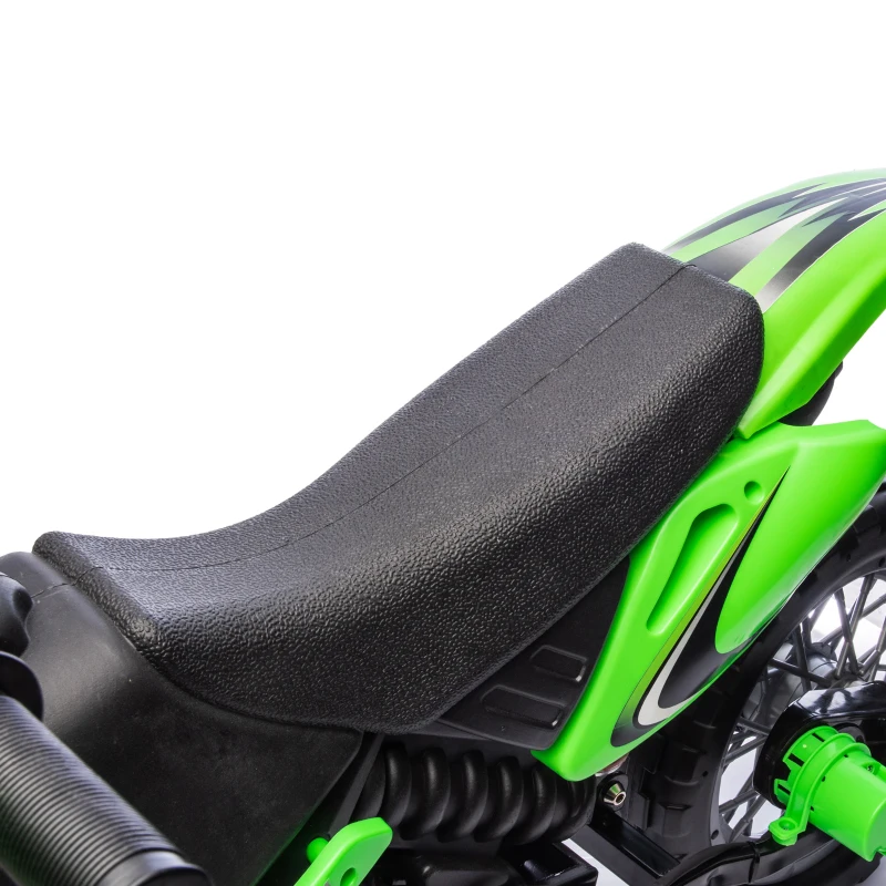 AIYAPLAY Moto Électrique Enfants 12 V, Vitesse Max 3 Km/h, Batterie au Lithium, Double Moteur, Suspension Arrière, Vert