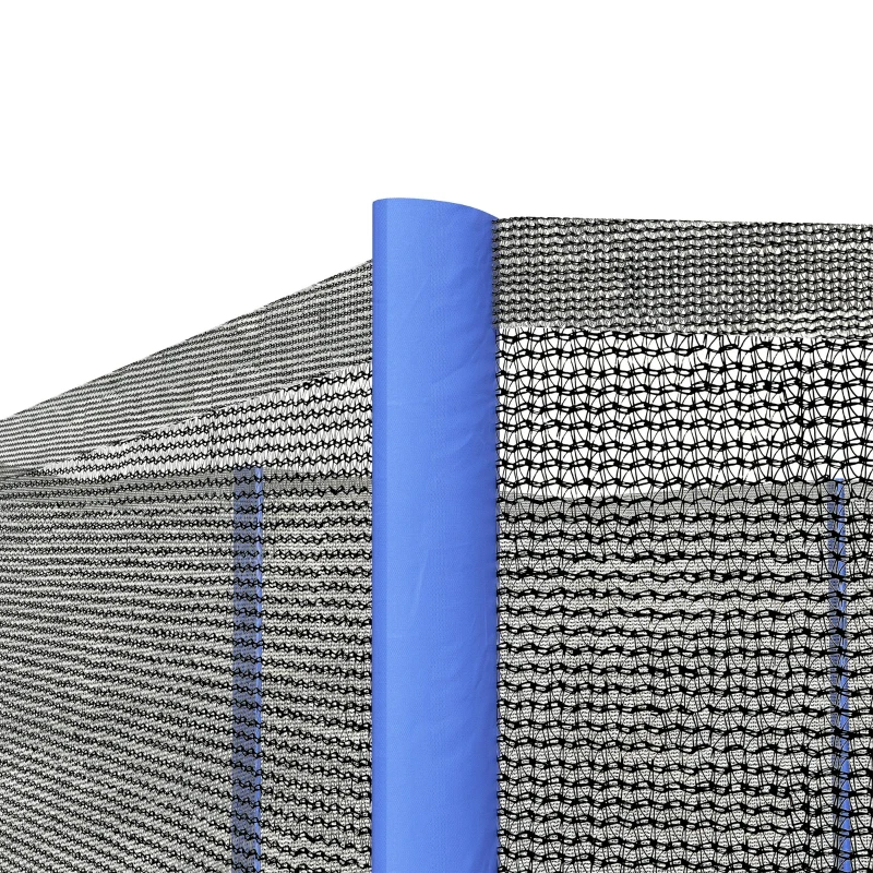 SPORTNOW Filet de remplacement pour trampolines Ø 426 cm  8 poteaux droits filet de sécurité pour trampolines, entrée zippée