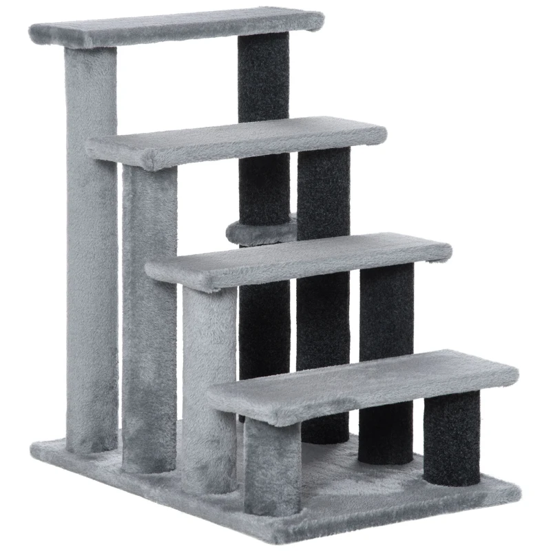 Pawhut huisdierentrap met bal 4-trede 60 x 40 x 64 cm
