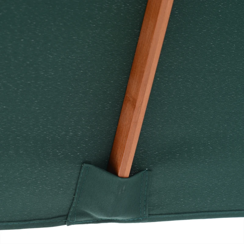 Outsunny parasol bamboe 200 cm x 150 cm x 230 cm