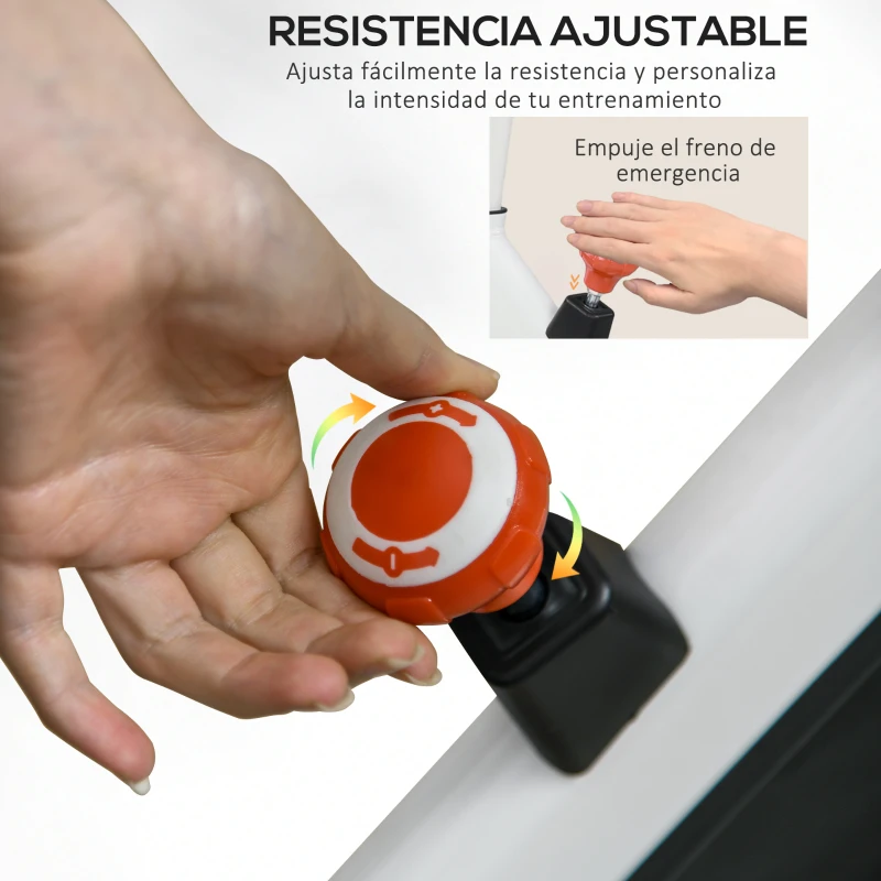 HOMCOM Bici Estática con Resistencia Regulable Volante de Inercia 8 kg Pantalla LCD Manillar y Asiento Ajustable Blanco