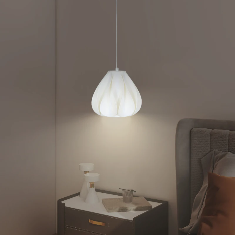 HOMCOM Lámpara de Techo LED Moderna Ø20,5x17,5 cm con Pantalla de Impresión 3D Luz Cálida de 3000K para Salón Dormitorio Cocina