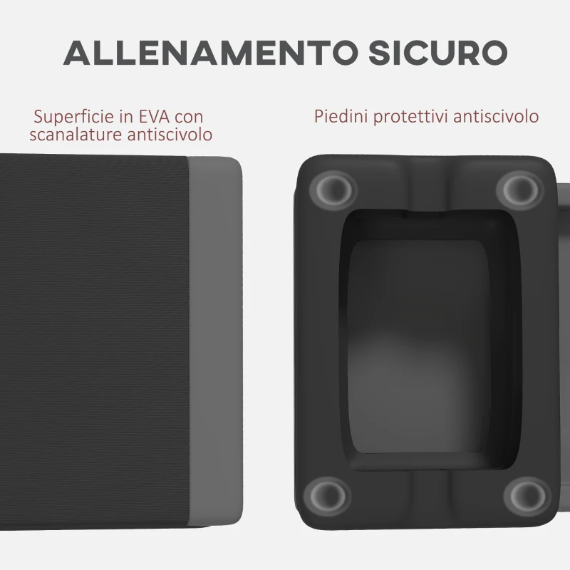 SPORTNOW Stepper Fitness Regolabile a 10.5/15.5/20.5 cm con Superficie Antiscivolo in PE, 77x36x20.5 cm, Grigio