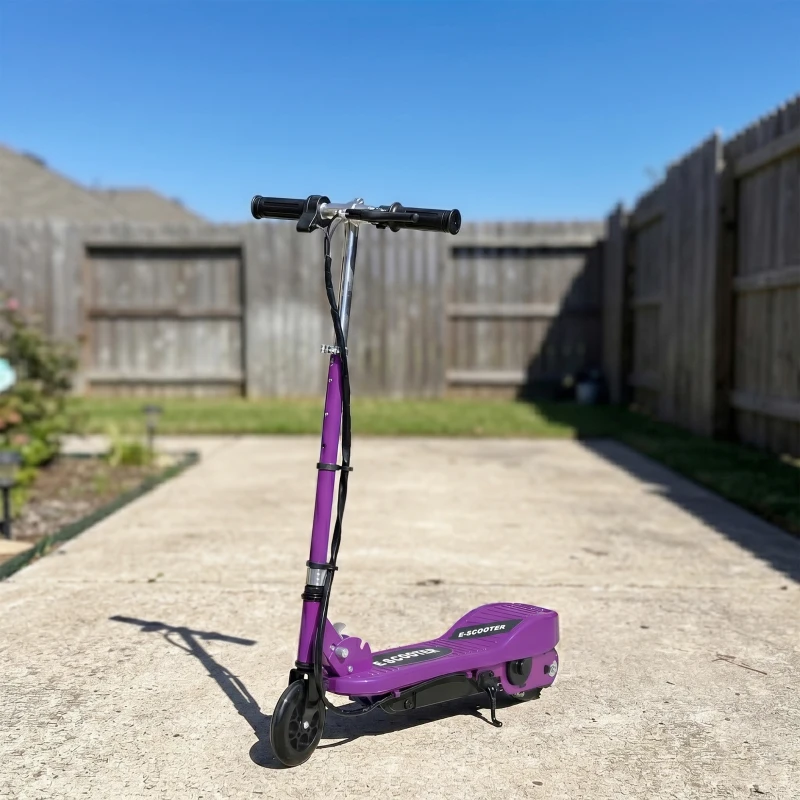 HOMCOM Foldable Electric Kids Scooter, Ride-on for Ages 7-14 Years, Purple
