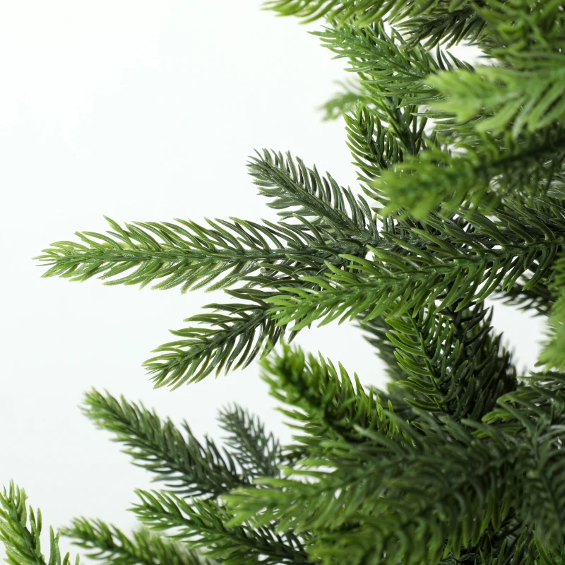 HOMCOM Sapin de Noël Artificiel 210 cm Nordmann, 1008 Pointes de Branches Articulées Réalistes en PE, Support en Bois, Vert